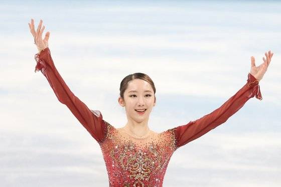 지난 2022 베이징 올림픽에서 연기를 마친 김예림의 모습. 사진=IS포토