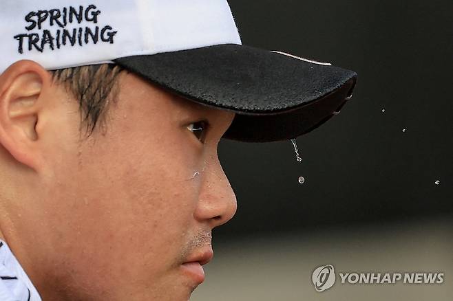 김대현, 구슬땀이 뚝뚝 신현우 기자 nowwego@yna.co.kr