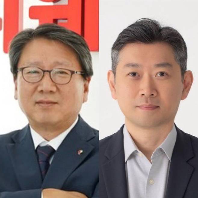 정홍근 티웨이항공 대표(왼쪽)와 서준혁 대명소노그룹 회장.ⓒ각사