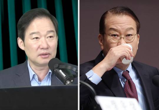 왼쪽부터 신지호 국민의힘 전 전략기획부총장, 권영세 국민의힘 비상대책위원장.<유튜브 '신지호의 쿨톡' 영상·연합뉴스 사진 갈무리>