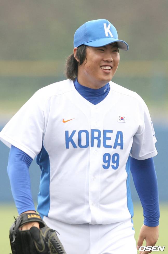 국가대표팀 시절 류현진.