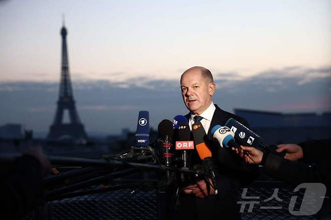 올라프 숄츠 독일 총리. 2025.2.17. ⓒ AFP=뉴스1