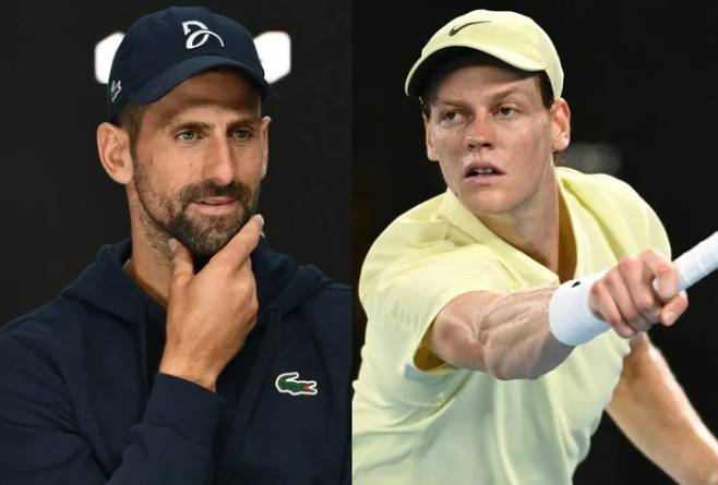 시너의 도핑 위반에 대해 의견을 피력한 노박 조코비치(왼쪽)