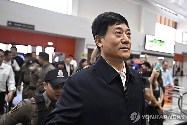 태국-미얀마 국경지역 찾은 류중이 중국 공안부 부장조리 [AFP 연합뉴스 자료사진. 재배포 및 판매 금지]