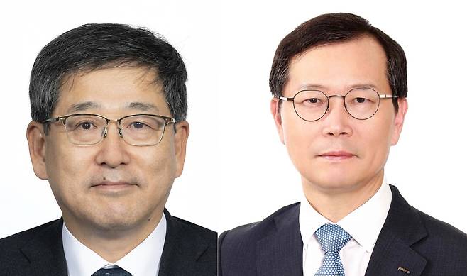 왼쪽부터 천성래 사업시너지본부장, 이주태 미래전략본부장(포스코홀딩스 제공)