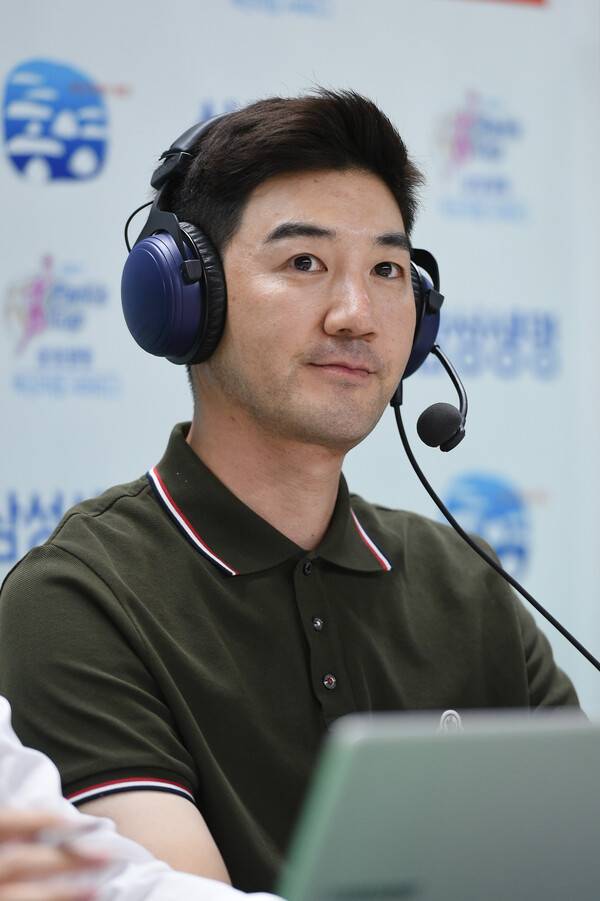 BNK 박정은 감독의 남편인 배우 한상진 씨. 사진┃WKBL