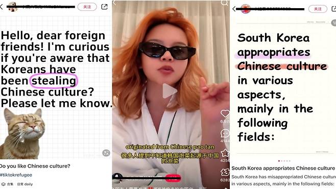 '레드노트(샤오홍슈)'에 올라온 중국 누리꾼들의 억지 주장 (사진, 서경덕 성신여대 교수팀)