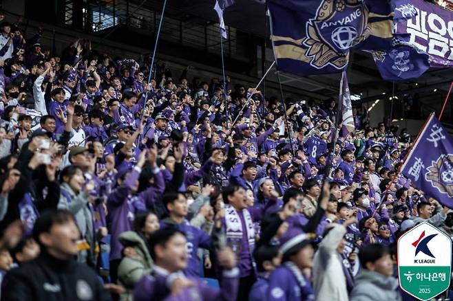 FC안양 팬의 모습. 사진=한국프로축구연맹