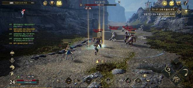 모바일 버전 플레이 화면