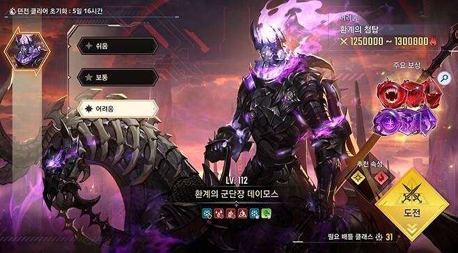 ▲ 이제 어려움 난이도는 1단계 강화만 적용 중! in6000에 도전해보자