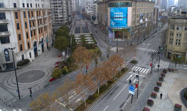 중국 후베이성 우한의 한커우 도로. 연합뉴스