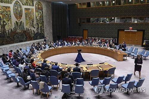북한·비핵화 의제 논의 중인 유엔 안보리(2024년 6월) [AP 연합뉴스 자료사진. 재판매 및 DB 금지]