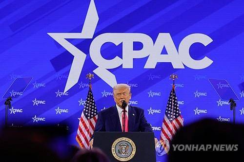 연설하는 트럼프 미국 대통령 [로이터=연합뉴스 재판매 및 DB금지]