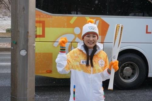 2018년 평창동계올림픽 성화 봉송자로 나선 조은주 셰프. 한화리조트 제공