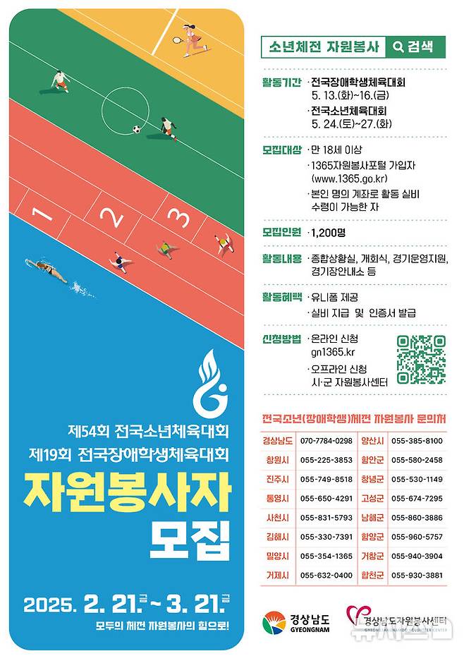 [김해=뉴시스]전국소년(장애학생)체전 자원봉사자 모집. (사진=김해시 제공). 2025.2.24. photo@newsis.com