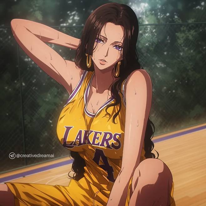 Ai로 그린 소년만화 여캐들 농구복 착장.jpg