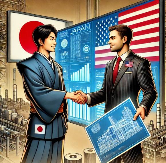 챗GPT가 생성한 일본과 미국의 디스플레이 산업 협력. [사진=챗GPT 생성 이미지]