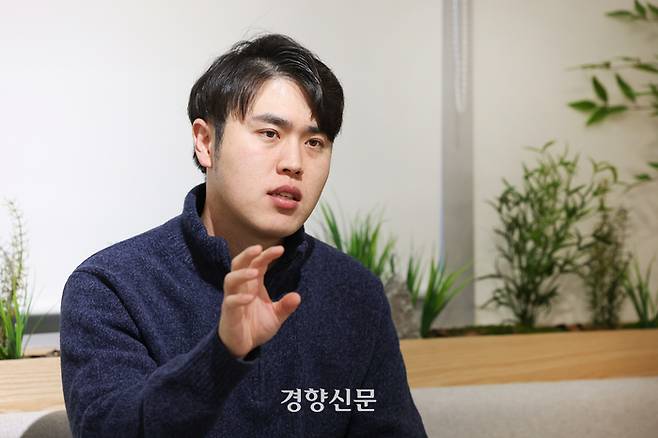 케어닥 박재병 대표가 최근 서울 강남구 케어닥 사무실에서 경향신문과 인터뷰하고 있다. 권도현 기자