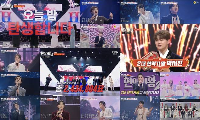 박서진勝 ‘현역가왕2’ 13.9%… 임영웅 ‘추억여행’ 1.2% 참패 (사진: MBN)