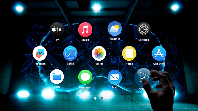 애플의 애플 비전 프로 착용 후 확인할 수 있는 다쏘시스템 3DLive 화면. [다쏘시스템 제공]