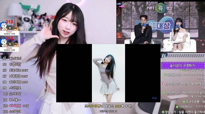 SOOP&nbsp;스트리머 ‘미단이’가 생성형&nbsp;AI&nbsp;라이브 영상 제조기 ‘SAVVY’ 영상을 따라 하는 모습 (사진=SOOP 제공)&nbsp; *재판매 및 DB 금지