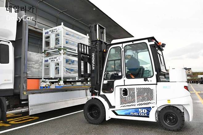 수소지게차 (현대모비스, 연료전지 파워택 국가인증통합 취득)