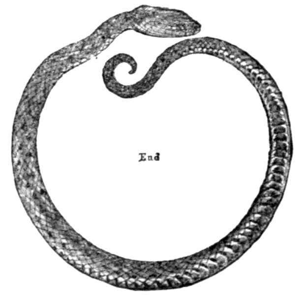 영원회귀를 통해 반복되는 인간의 삶과 그로 인한 공포와 증오 등 부정적 감정을 상징하는 뱀 원형.