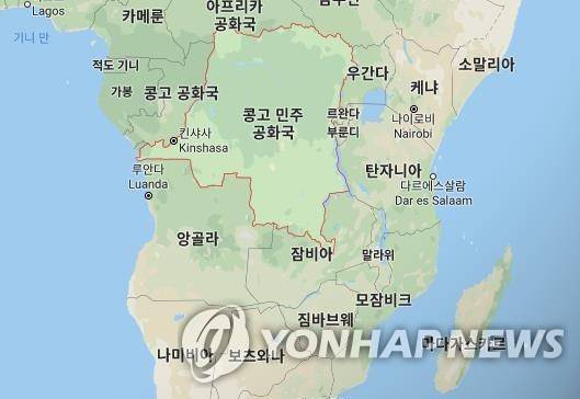 콩고민주공화국 지도 [구글 캡처]