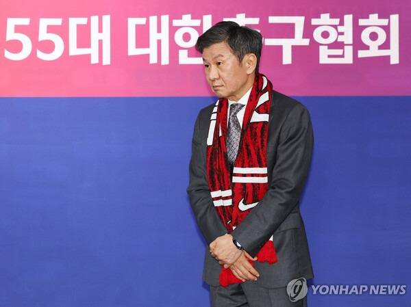 압도적 득표와 함께 4선에 성공한 정몽규 대한축구협회장. ⓒ연합뉴스