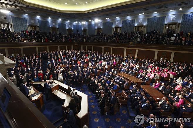 집권 2기 첫 의회 연설에 나선 도널드 트럼프 미국 대통령 [EPA 연합뉴스. 재판매 및 DB 금지]