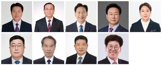 김성태 금산새마을금고 (시계방향) ,  이영우 대성새마을금고,  이흥노 서산새마을금고, 가제현 서산중앙새마을금고 ,유서영 선영새마을금고 , 엄재만 황산새마을금고 ,  오기환 홍성중앙새마을금고 ,  박지명 이인새마을금고 , 백승종 웅천새마을금고