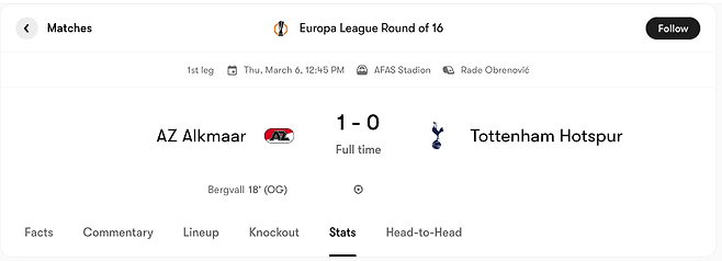 Screenshot 2025-03-06 at 2.40.33 PM.png 토트넘 vs 알크마르 평점 (+ 스탯)