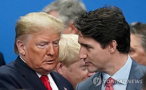 트럼프 미국 대통령과 트뤼도 캐나다 총리 [로이터 연합뉴스 자료사진. 재판매 및 DB 금지]
