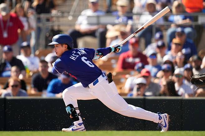 ▲ 김혜성은 9일까지 시범경기 12경기에 출전해 총 28타석을 경험하며 타율 0.160, 출루율 0.250, 장타율 0.280, 1홈런, 1타점, 3볼넷, 10삼진, 1도루, OPS(출루율+장타율) 0.530에 머물고 있다. ⓒ연합뉴스/AP통신