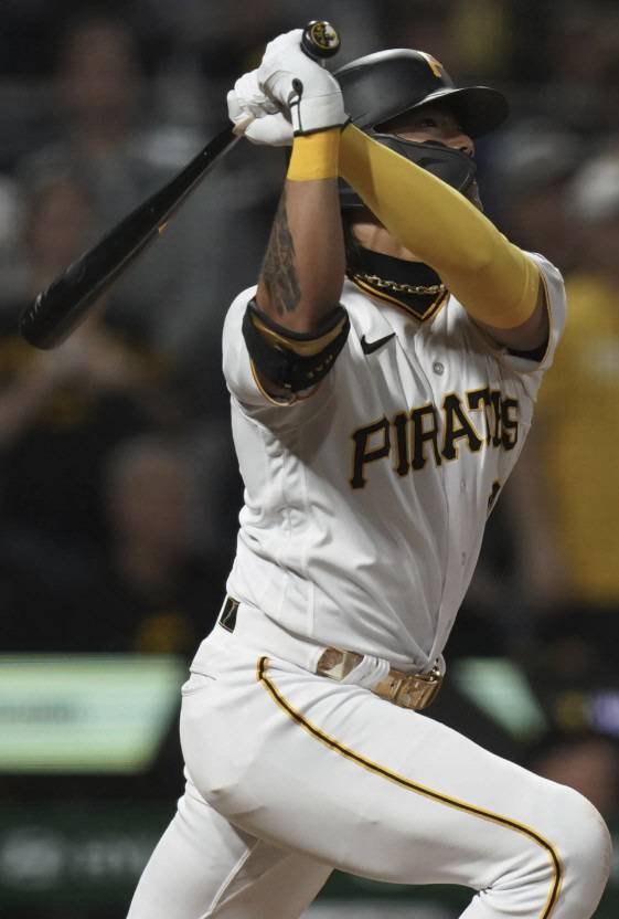 피츠버그 파이어리츠 배지환이 10일(한국시각) 디트로이트 타이거스전에서 타점을 올렸다. AP연합뉴스