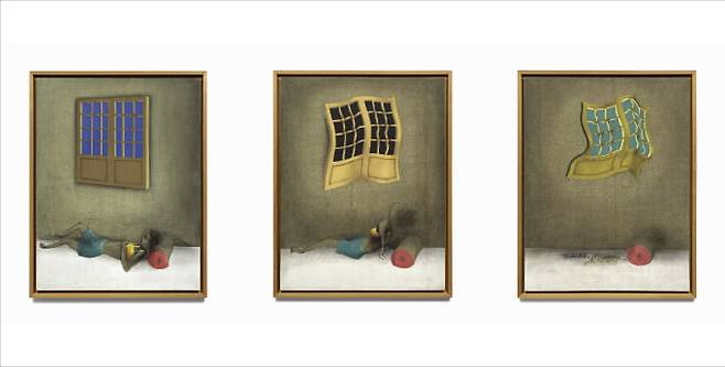 1971년 ‘제2회 한국미술대상전’ 특별상을 받은 신성희 작가의 ‘공심(空心)’ 3부작. 갤러리현대 제공