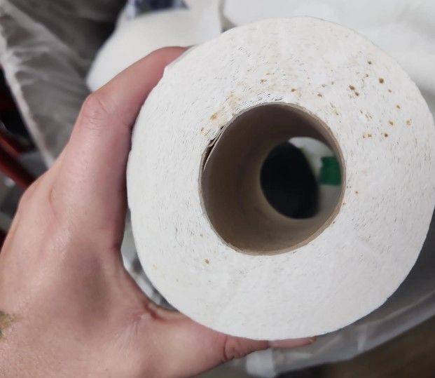 [서울=뉴시스] 최근 틱톡 등 사회관계망서비스에서 화제가 되고 있는 공중화장실 공용 휴지에 관한 경고 사진.(사진=틱톡 갈무리) *재판매 및 DB 금지