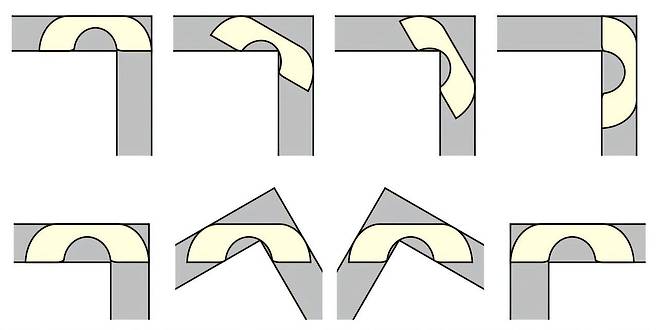 백진언 연세대 연구원이 ‘소파 움직이기 문제’의 답으로 증명한 소파의 모양. 위 그림은 복도 위치를 고정하고 소파를 움직일 때, 아래 그림은 소파의 위치를 고정하고 복도를 움직일 때를 나타낸다./arXiv:2412.03865v1