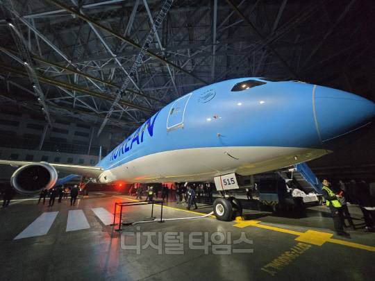 대한항공의 신규 CI가 적용된 항공기 모습. 양호연 기자