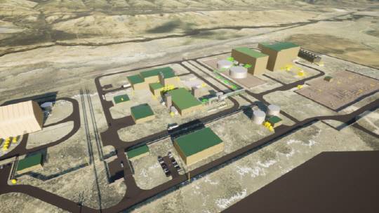 테라파워가 미국 와이오밍주 캐머러시에 345메가와트(MW) 규모로 설치할 4세대 소듐냉각고속로 조감도. HD현대 제공