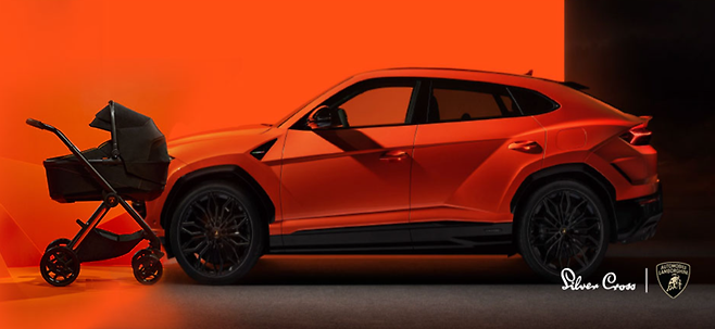 실버크로스와 람보르기니가 협업한 유모차 '리프 알 아란치오(Reef AL Arancio)'/사진=실버크로스 홈페이지 캡처