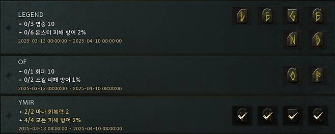 ▲ 일반 등급 아이템을 등록해 유용한 능력치를 다수 얻는 룬문자 이벤트