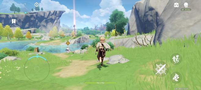 포코X7 프로로 게임 '원신' 플레이 화면. /사진=김승한 기자