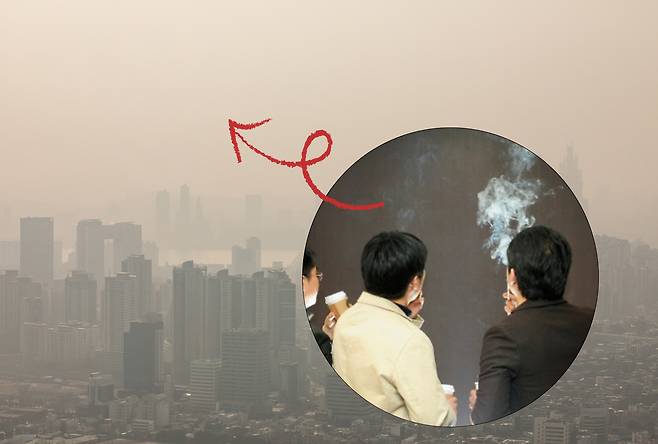 서울 도심이 미세먼지로 뿌옇게 변해 있다.[게티이미지뱅크, 헤럴드DB]