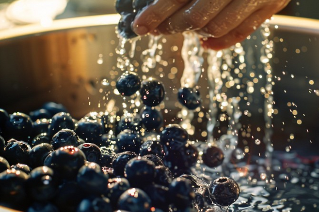 블루베리 세척