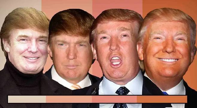 도널드 트럼프(78) 미국 대통령의 피부색이 세간의 관심을 끌고 있다./사진=mother jones