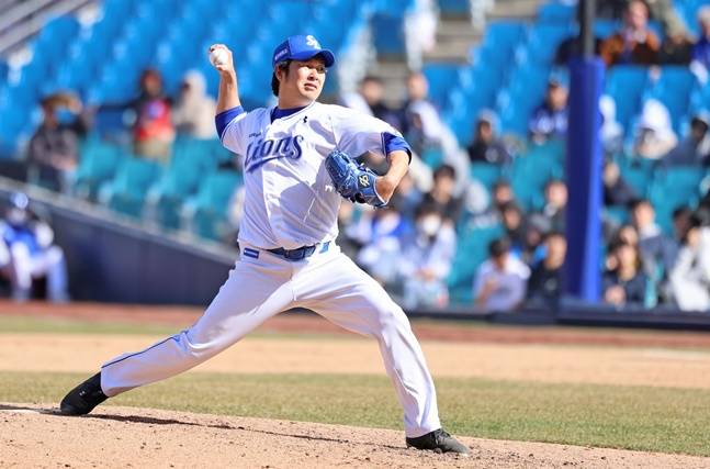 송은범. /사진=삼성 라이온즈 제공