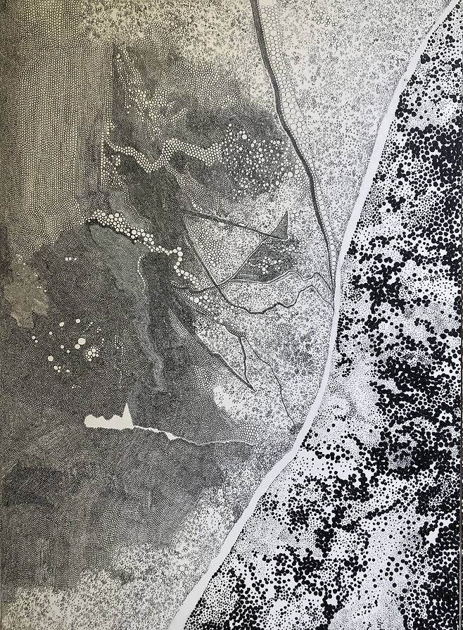 작품 '천지창조'의 일부분. 바로 위 그림을 형성하고 있는 40개 그림판 중의 하나다.