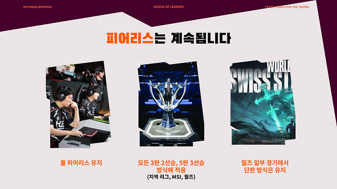 라이엇 게임즈가 2025년 리그 오브 레전드(LoL·롤) e스포츠 모든 공식 대회에 '피어리스 드래프트' 방식을 도입하기로 결정했다. ⓒ라이엇 게임즈