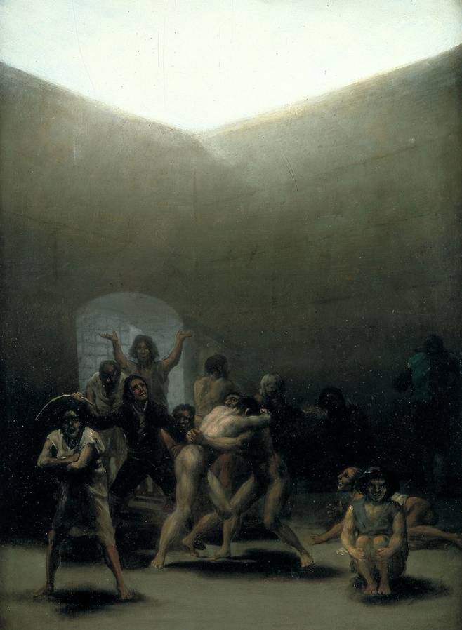 “우리 스페인이 어쩌다 이 지경이...” 미치광이로 가득한 마당. 1794년 고야 작품.